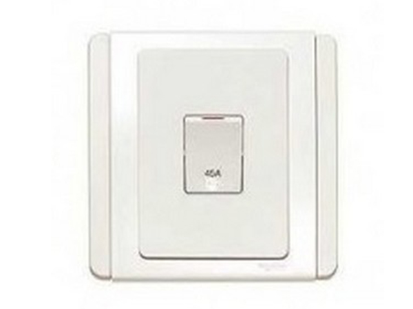 45A DOUBLE POLE SWITCH W. LED, WHITE