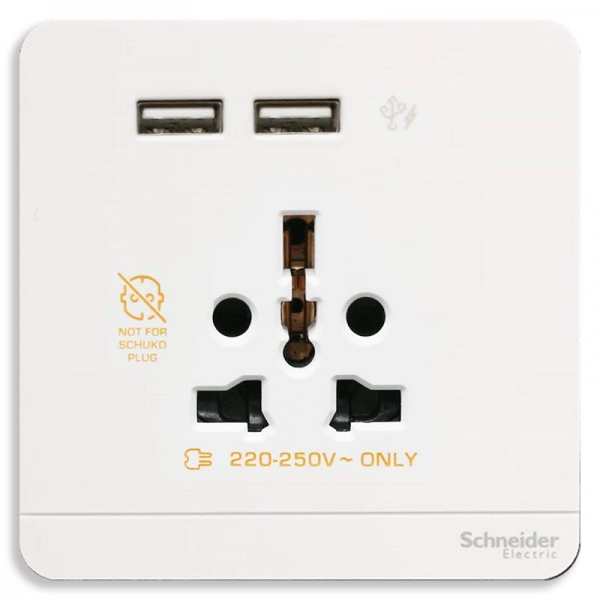 BỘ Ổ CẮM ĐA NĂNG VÀ SẠC USB ĐÔI, MÀU TRẮNG