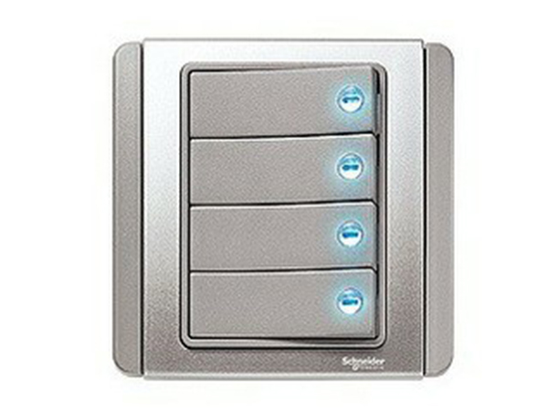 Công Tắc Bốn 1 Chiều 10A Có Led